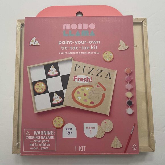 Mondo Llama Paint Your Own Mini Pizza Tic Tac Toe Kit - NIB - Picture 1 of 2